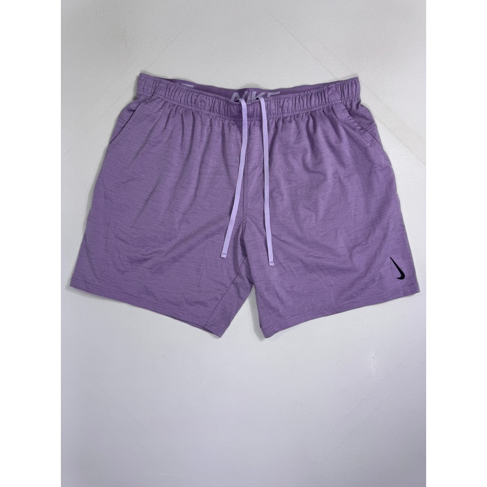 Nike Yoga Dri-FIT Mens 2XL Shorts Purple Heather CZ2210-530 Athleisure Workout